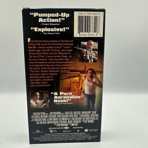Con Air (1997) VHS Action Movie Nicolas Cage John Cusack John Malkovich - Picture 2 of 3